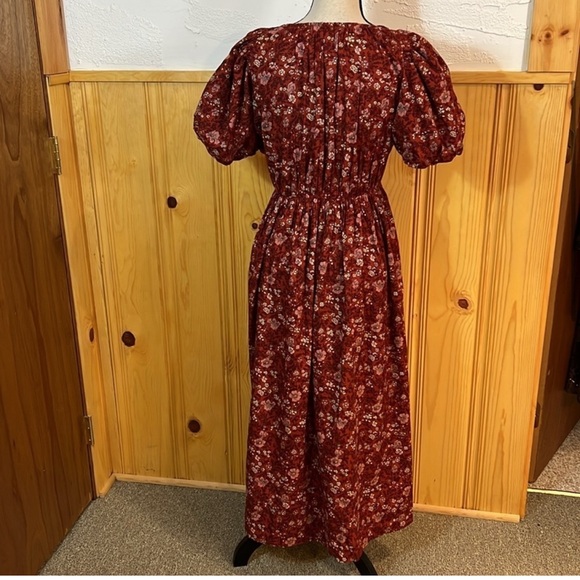 THE GREAT Gallery Spice Mesa Red Floral Maxi Dress Sz-M - Picture 3 of 9